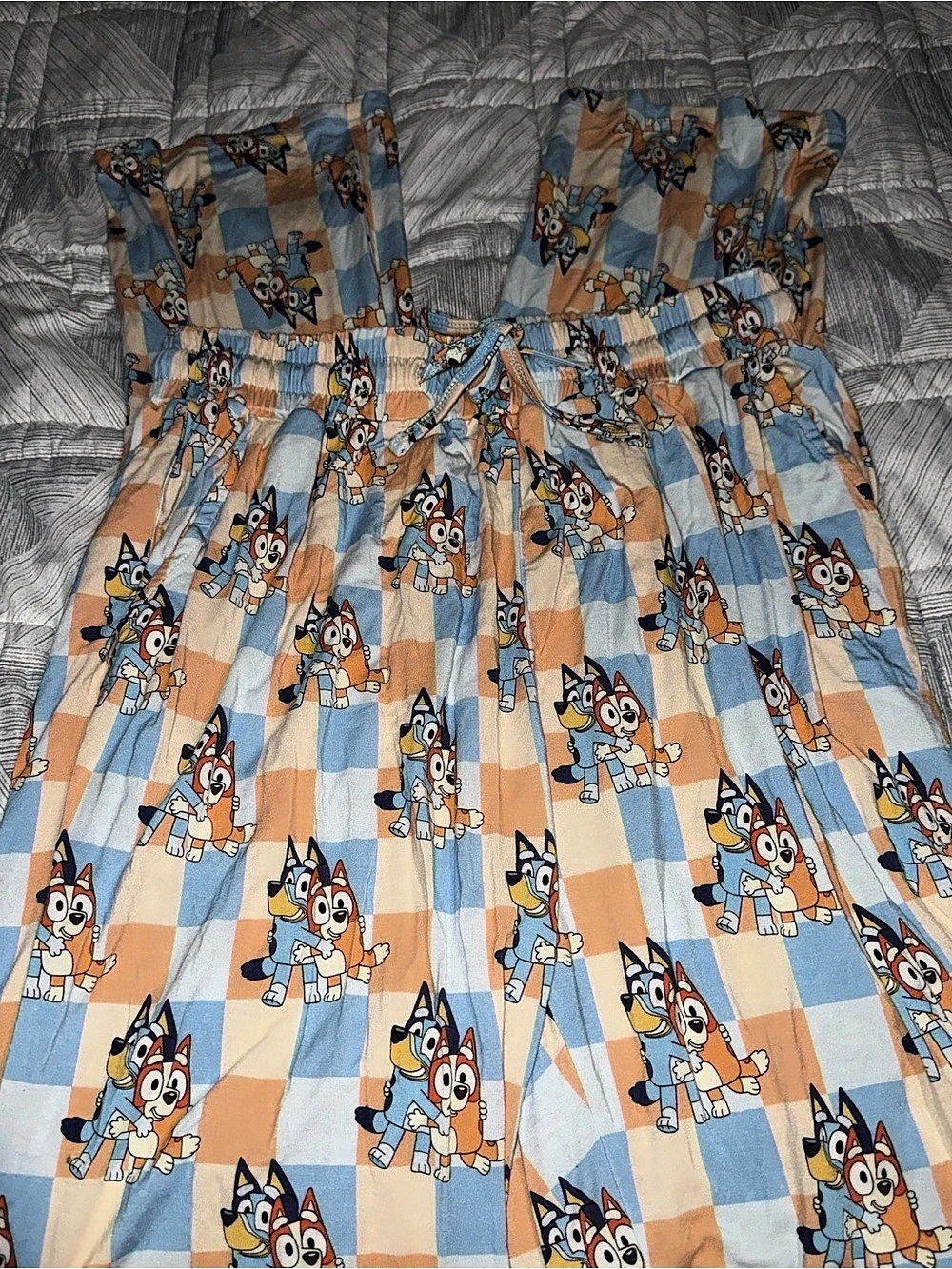 Disney Blue & Orange Checkered pajama pants